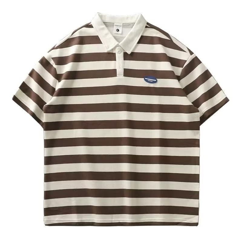 Camisa Polo Ouclo Stripe Listras Cáqui