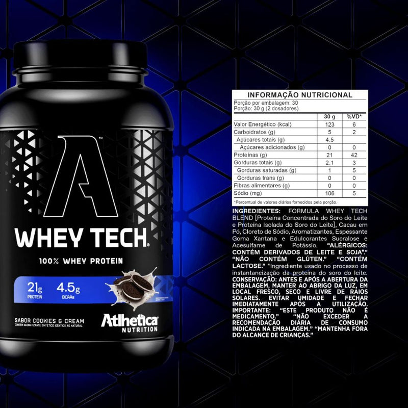 Whey Tech Pote Proteína Concentrada 900g Diversos Sabores Atlhetica