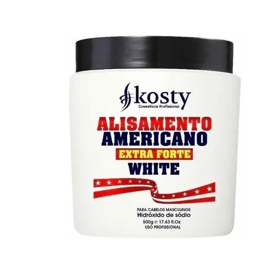 Kosty Alisamento Americano Extra forte P/ Cabelos Masculinos White 500g