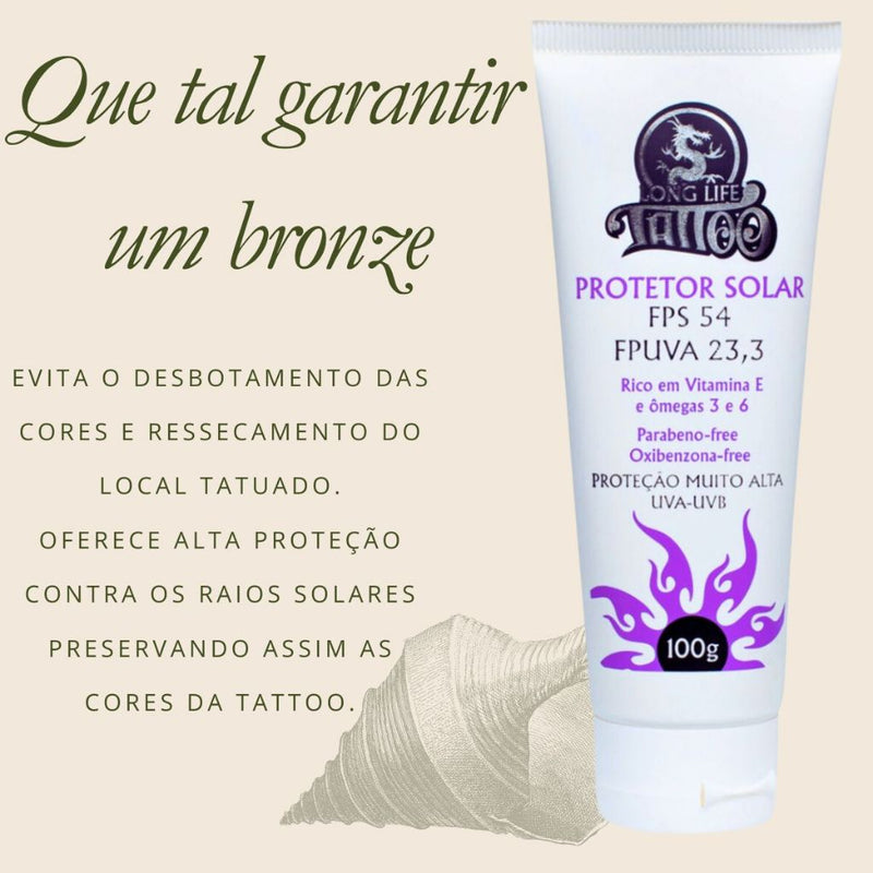 Protetor Solar FPS 54 Muita Alta Proteção da Tattoo