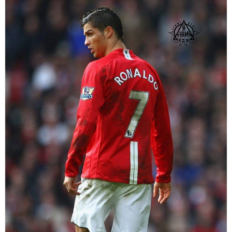 Camisa Manchester United 2007/08 C. Ronaldo 7 Manga Longa