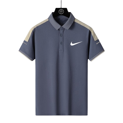 Camisa Polo Nike - Cinza Azulado/Preto/Branco