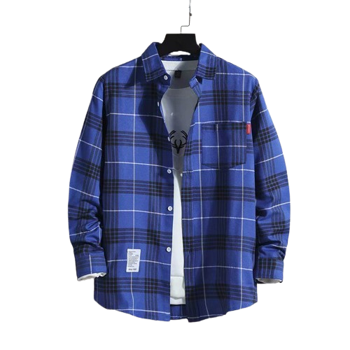 Camisa Social Xadrez Luck Co. Azul