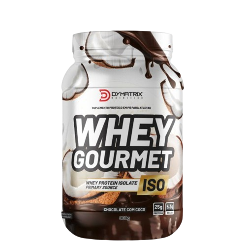 Whey Protein Gourmet Isolado Dymatrix Nutrition 900g Chocolate com Coco