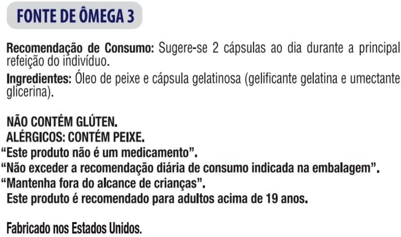 Omega 3 Fish Oil 1.000mg Vitgold 200 cápsulas + 20