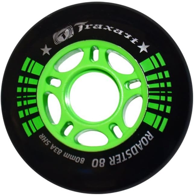 Rodas Traxart Fitness Roadster 80mm/85A - Preto/Verde