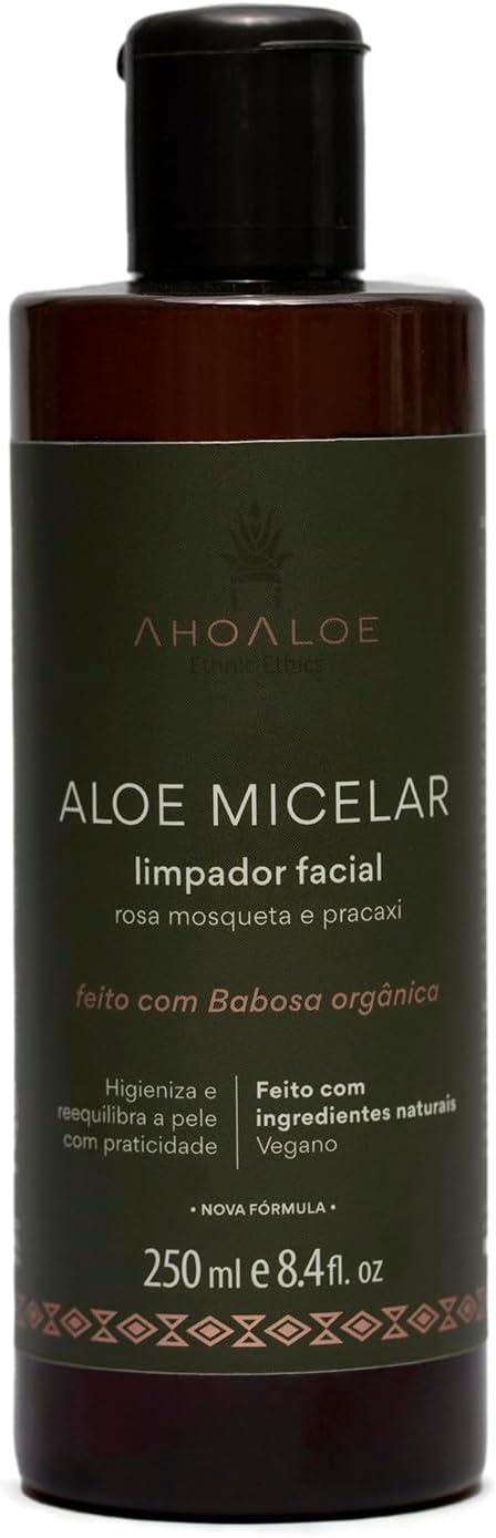 Água Micelar Demaquilante Babosa Orgânica E Rosa Mosqueta 100% Natural Vegano 250ml