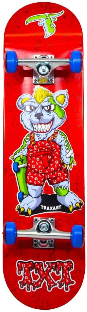 Skate Traxart Crazy Bear Vermelho DZ-280