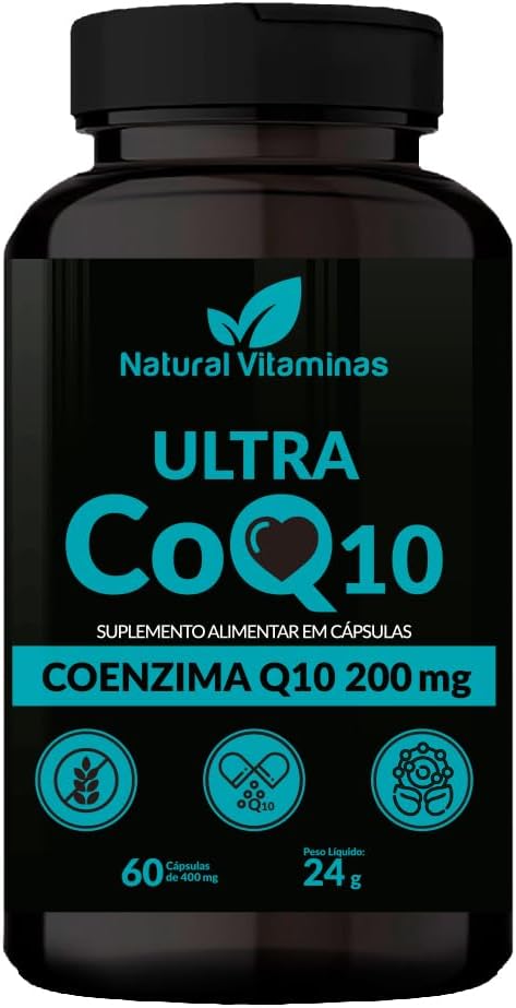 Coenzima Q10 200mg - 1 Pote com 60 Cápsulas de 400mg