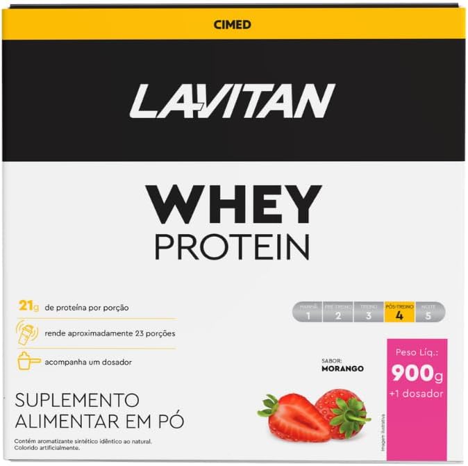 Whey Protein Lavitan Sabor Morango 900g