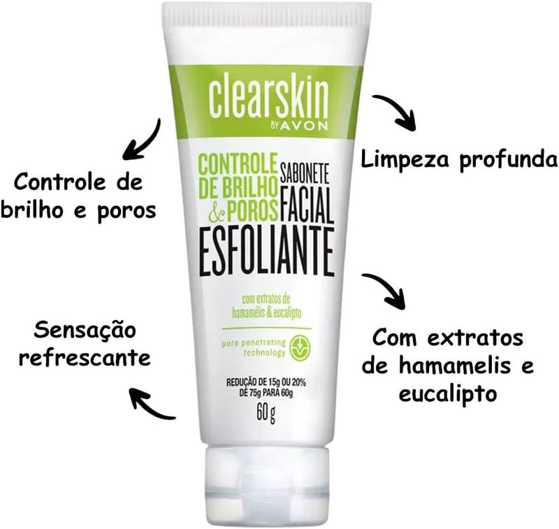 Sabonete Facial Esfoliante Avon Clearskin 60g