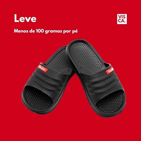 Chinelo Slide Visca Yvate Super Leve Ortopédico Preto