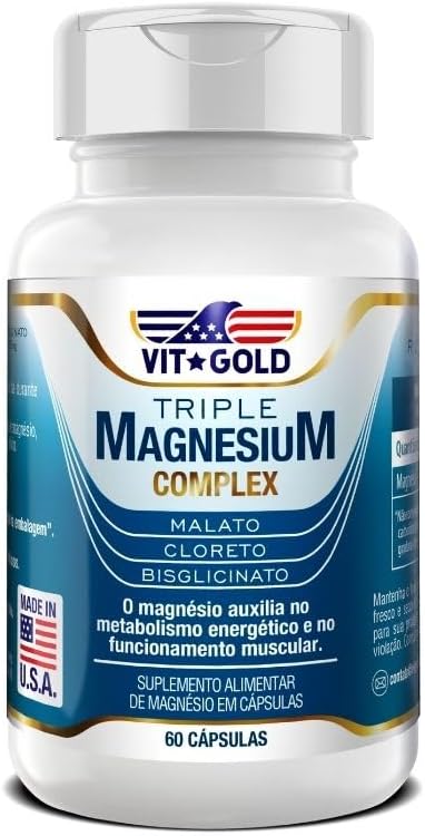 Triple Magnésio Complex 350mg Vitgold 60 cápsulas