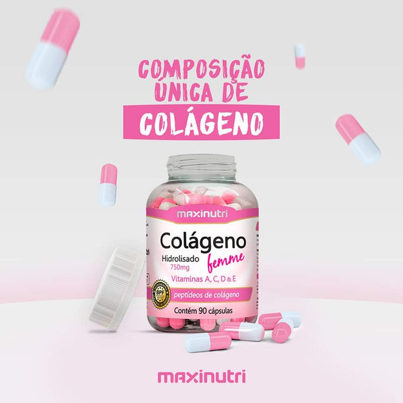 Colágeno Hidrolisado Femme + Vit. A, C, D, E e Zinco 700mg 90 Cápsulas