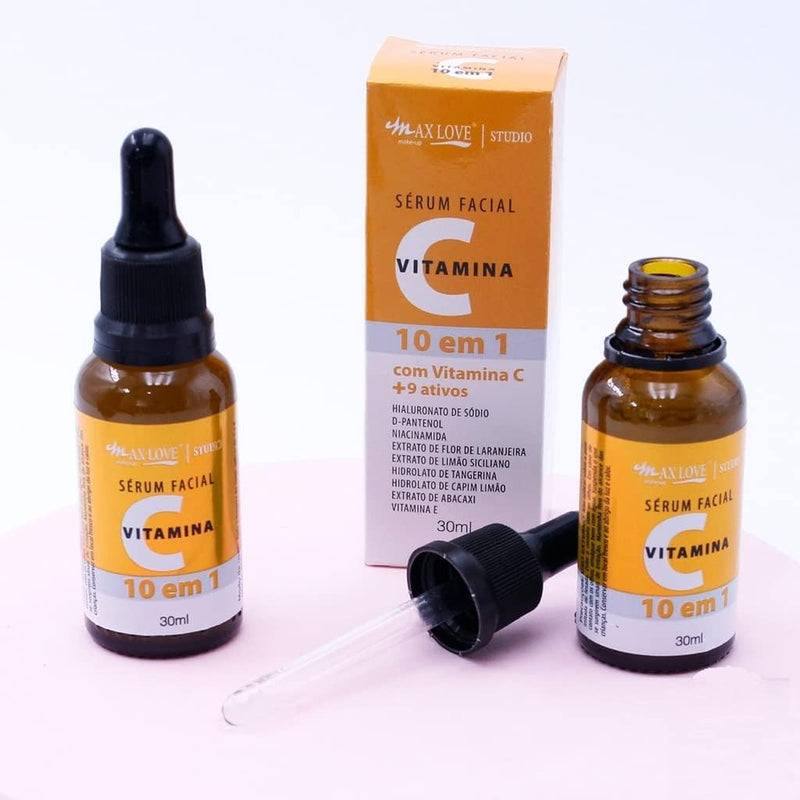 Sérum Facial Vitamina C 10 em 1 Pele Hidratada Macia e Iluminada 30ml