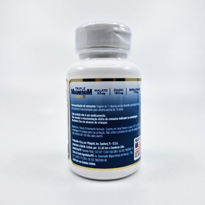 Triple Magnésio Complex 350mg Vitgold 60 cápsulas