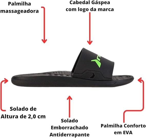 Chinelo Slide Rider Step Preto