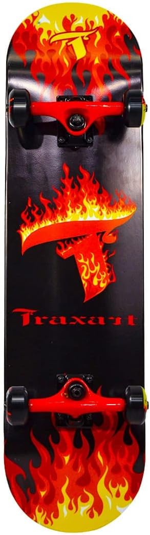 Skate Traxart Fire Preto e Vermelho DZ-277