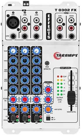 Mesa de Som Taramps T 0302 FX 3 Canais Multicores