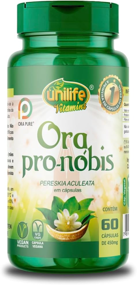 Kit 3x Ora Pro-nóbis Pereskia Aculeata Unilife 60cápsulas