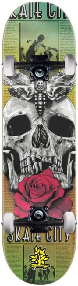 Skate Wood Light Skull Flower Completo