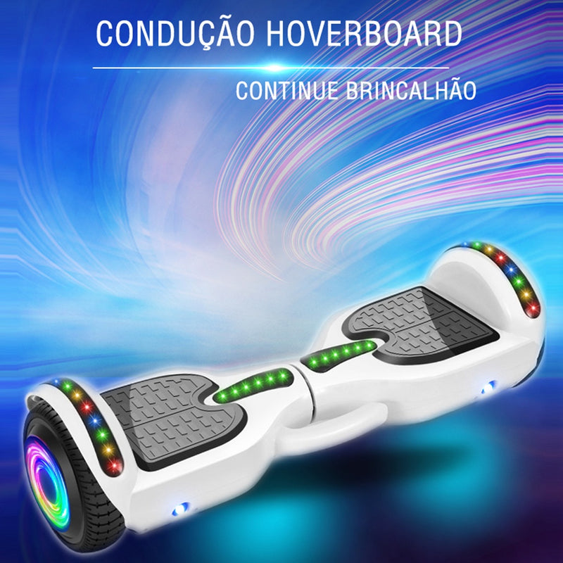 Hoverboard HBD65S Branco 6.5" Motor Brushless Led