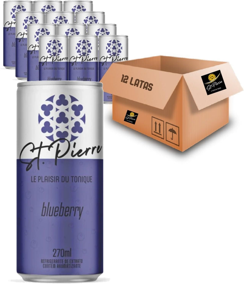 Kit 12x Refrigerante ST Pierre Blueberry 270ml