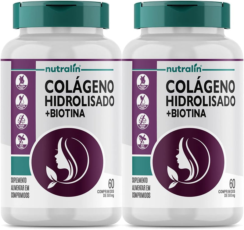 LEVE 2 PAGUE 1 Colágeno Hidrolisado 500mg Cabelo Pele Unha 60Cap Nutralin