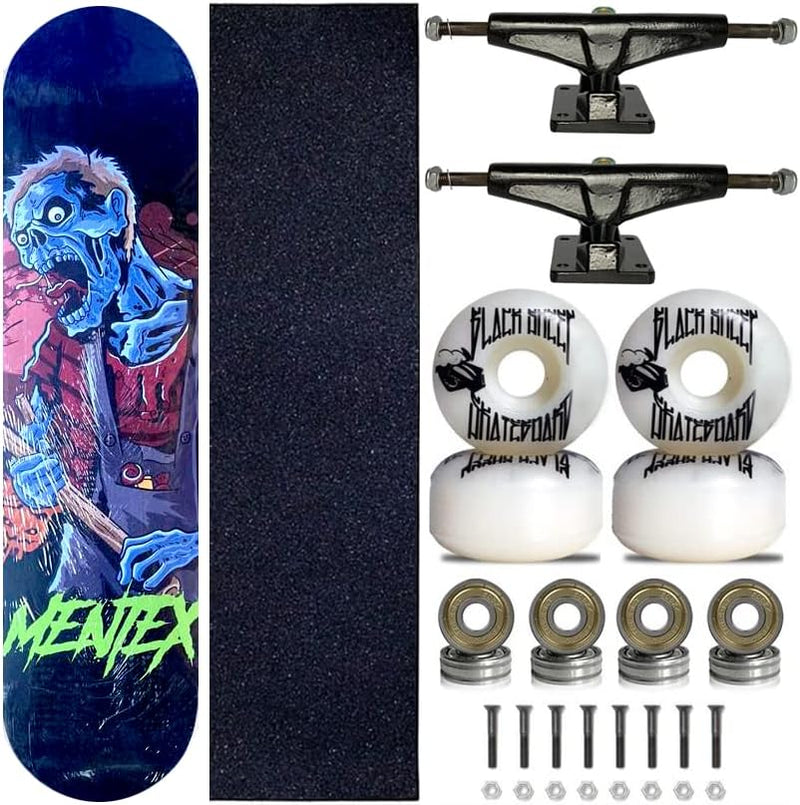 KIT Skate Completo Shape 8.0 Mentex Zumbis Roda Black Sheep