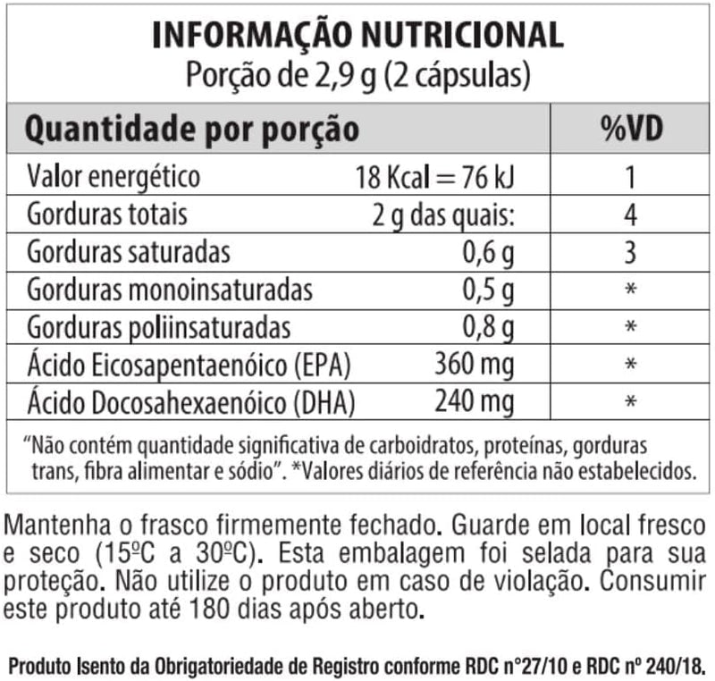 Omega 3 Fish Oil 1.000mg Vitgold 200 cápsulas + 20