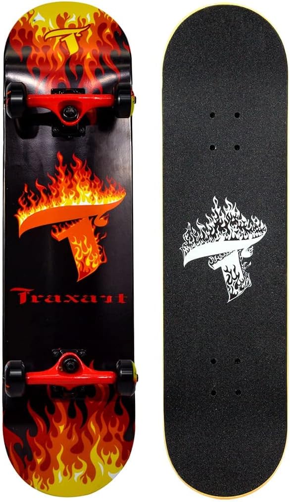 Skate Traxart Fire Preto e Vermelho DZ-277