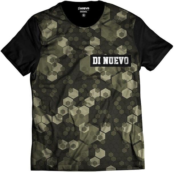 Camiseta Di Nuevo Geométrica Colmeia Camuflada