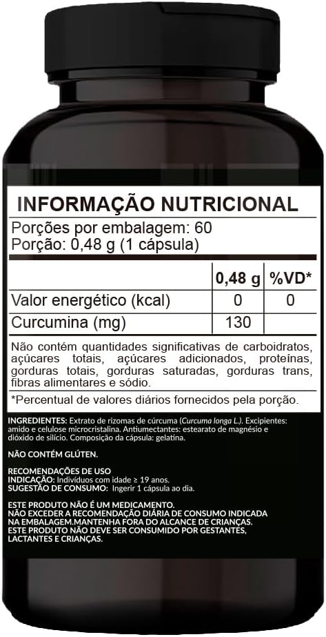 Curcuma Power 130mg Pote 60 Cápsulas de 480mg