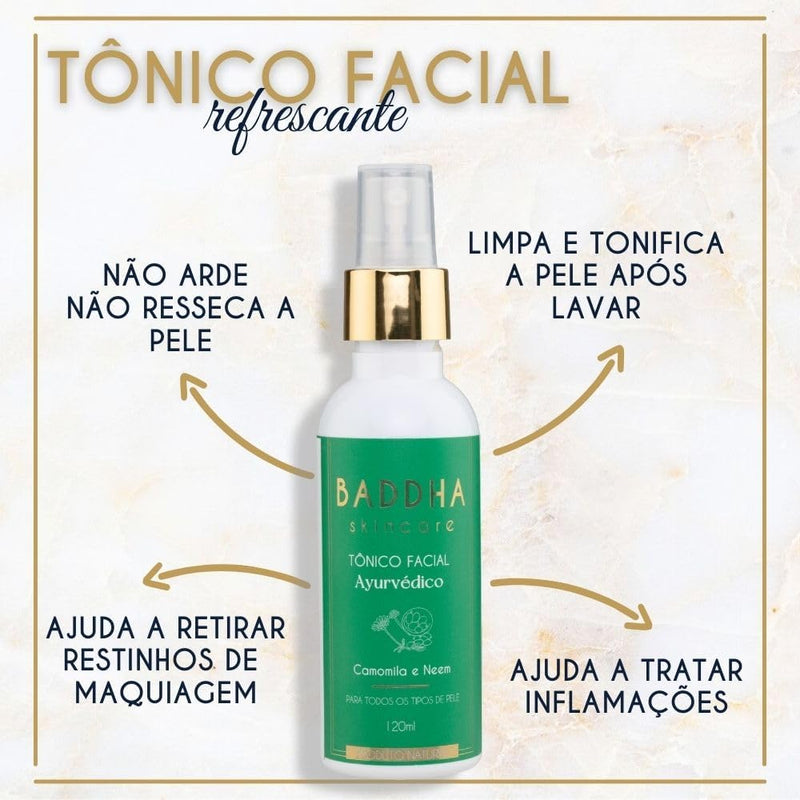 Tônico Facial Natural com Neem e Camomila Ayurveda 120ml