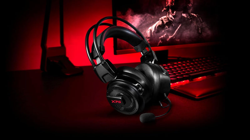 Headset Adata XPG Precog 7.1 FPS Mode ENC, Preto/Led Vermelho