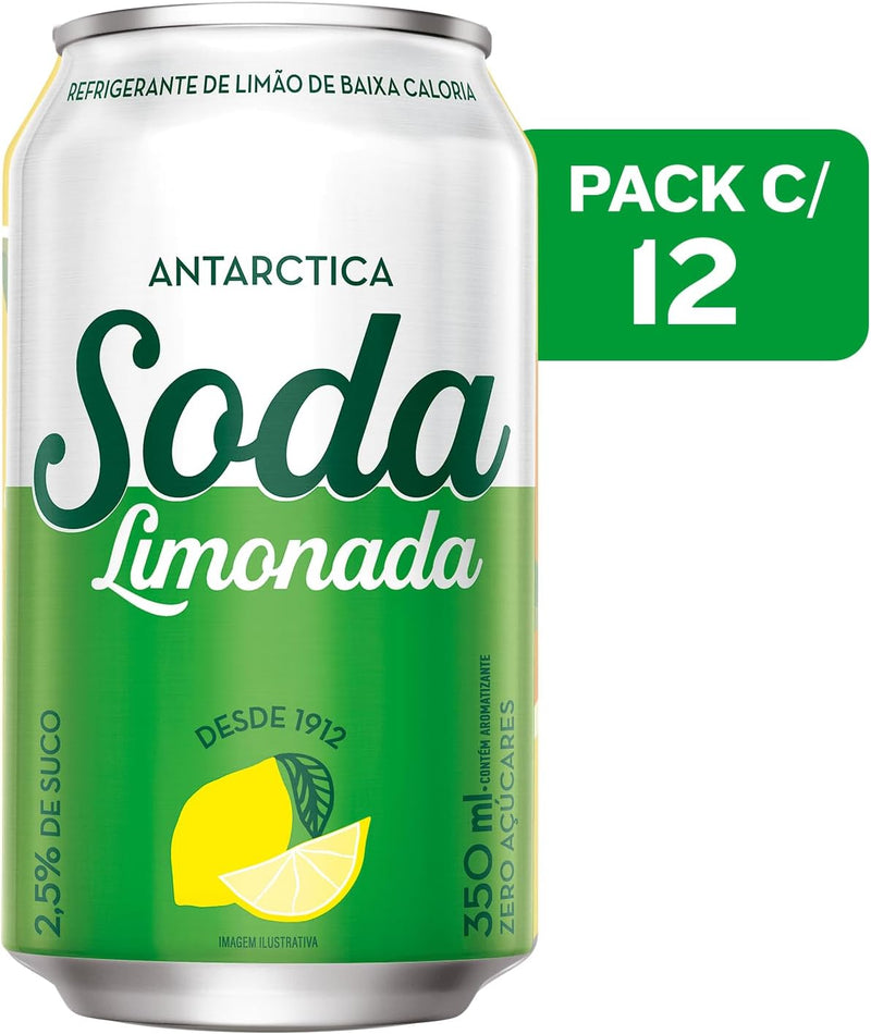 Kit 12x Soda Limonada Refrigerante Zero 350ml