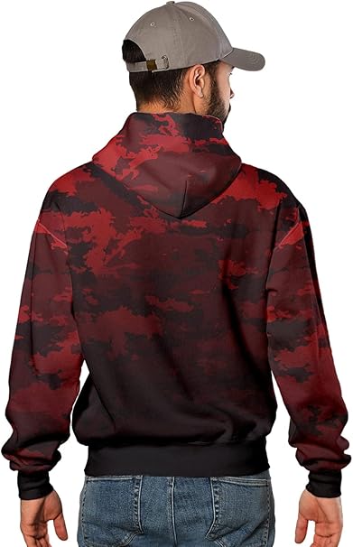 Moletom Di Nuevo Camuflado Vermelho e Preto C/ Capuz