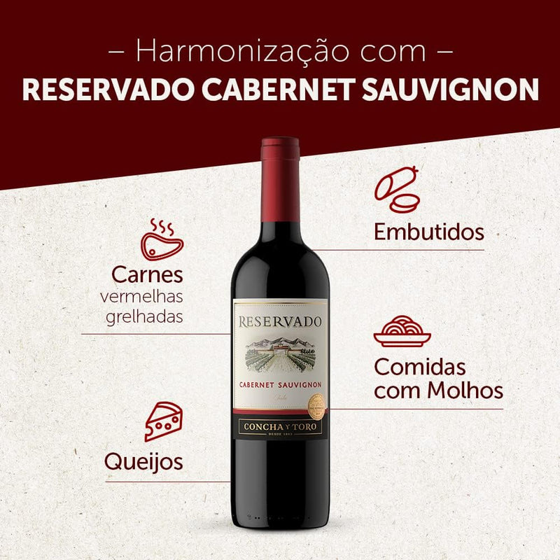 Vinho Reservado Cabernet Sauvignon 750ml Concha y Toro