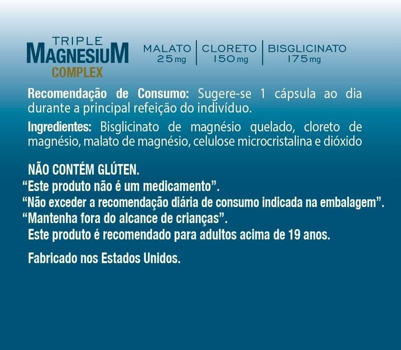 Triple Magnésio Complex 350mg Vitgold 60 cápsulas