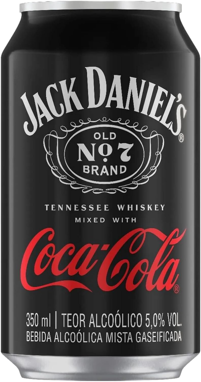 Pack 6x Jack Daniel's e Coca-Cola 350ml Bebida Mista Alcoólica Gaseificada