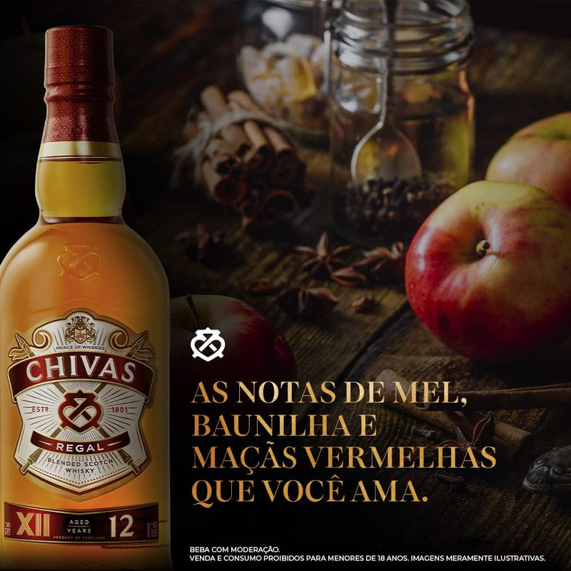 Whisky Chivas Regal 12 anos Blended Escocês 750 ml