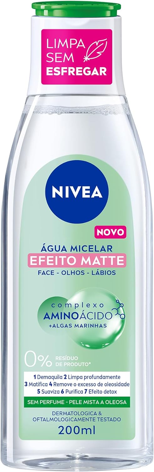 Água Micelar Solução de Limpeza Facial 7 em 1 Efeito Matte 200ml