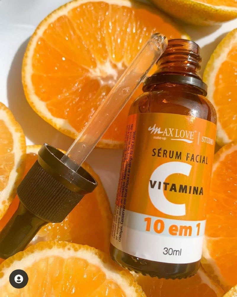 Sérum Facial Vitamina C 10 em 1 Pele Hidratada, Macia e Iluminada 30ml Max Love