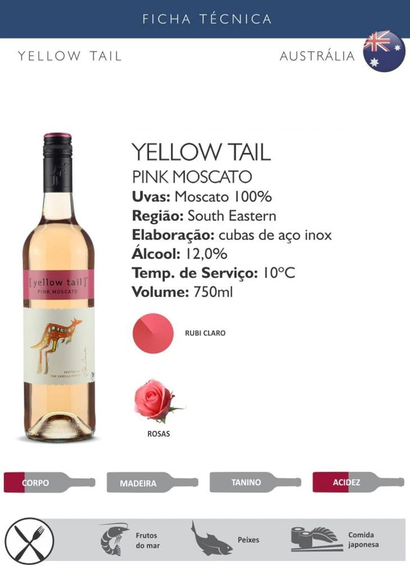 Vinho Australiano Rose Yellow Tail Pink Moscato 750ml