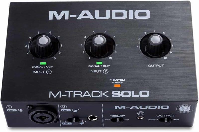 Interface de Áudio M-AUDIO M-Track Solo USB de 2 Canais