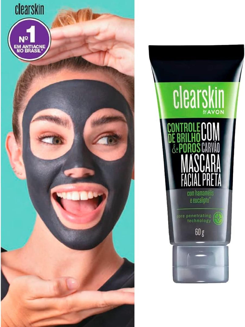 Máscara Facial Preta C/ Carvão 60g Avon Clearskin