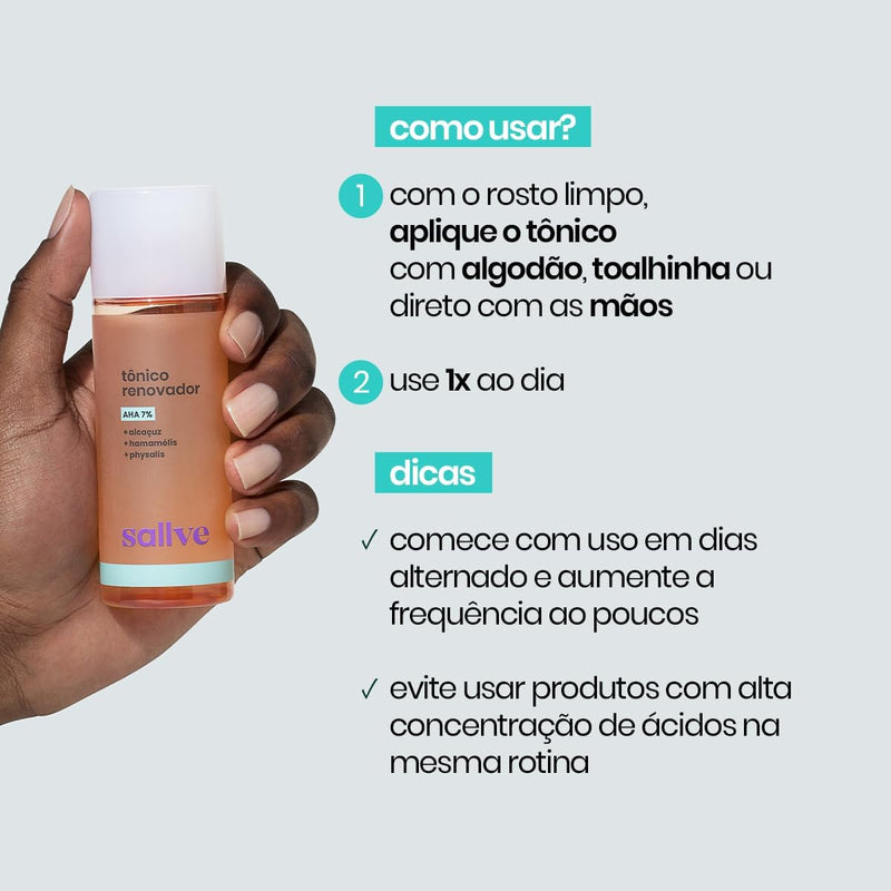 Tônico Renovador Sallve 120ml - Aha 7%