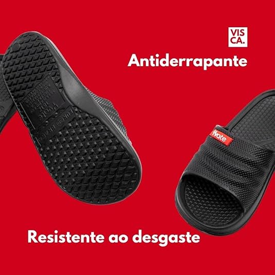 Chinelo Slide Visca Yvate Super Leve Ortopédico Preto