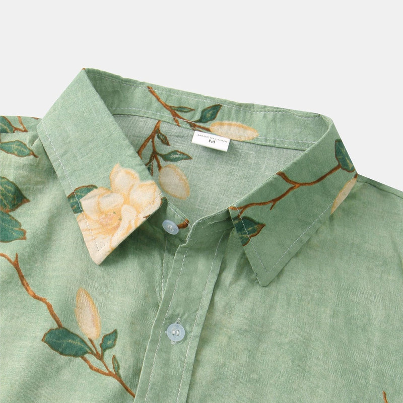 Camisa Manster Floral Summer - Vered/Cáqui/Vermelho/Amarelo