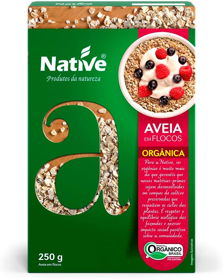 4x Aveia Em Flocos Orgânica Aeuln Native 250G